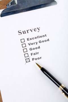 questionnaire and pen