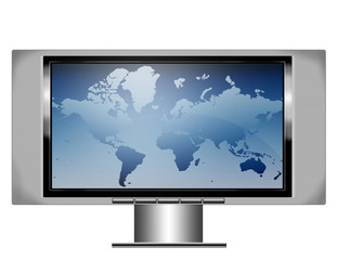 plasma screen tv with map