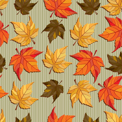 Fototapeta na wymiar Vector seamless pattern - autumn leaves