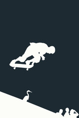 skateboarding silhouette