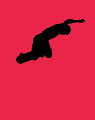 Fototapeta na wymiar skateboarding silhouette