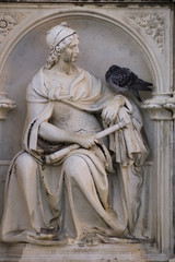 Obraz premium dettaglio di fonte gaia con piccione