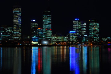 Fototapeta na wymiar night shot of Perth City