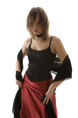 In ball dress woman portrey 