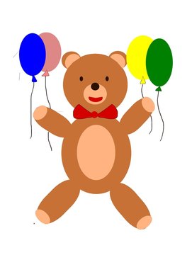 Teddy with balloons