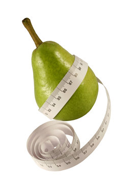 Pear with centimeter