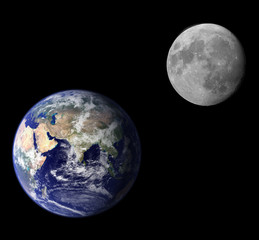 Earth and moon illustration