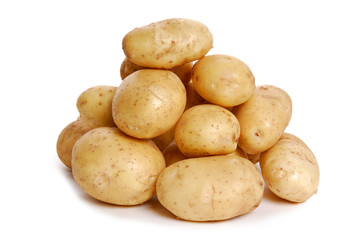 Heap of  Potato on white