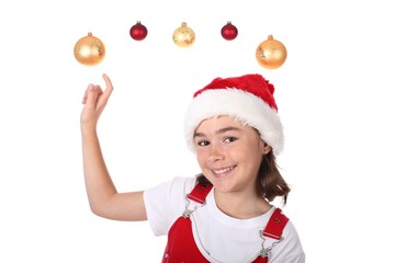 Girl with Santa's hat