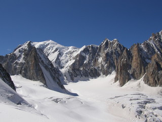 Mont Blanc vu du télécabine de la Pointe Helbronner