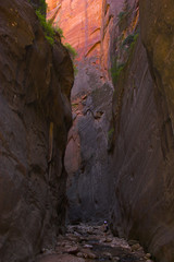Hikers inside canyon