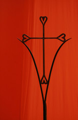  Iron cross on red background