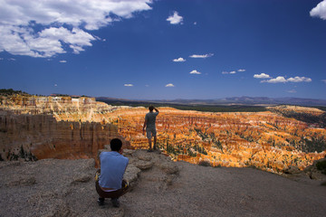 Tourists near formations