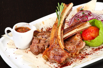 Roasted lamb ribs