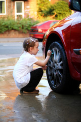 Washing the car
