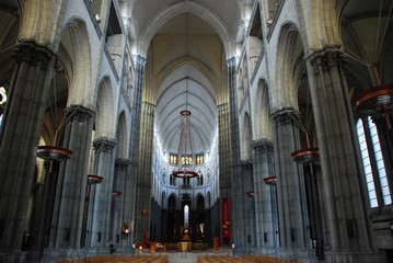 Cathédral Notre-Dame de la Treille (lille) - obrazy, fototapety, plakaty