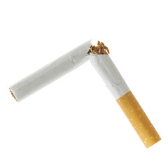 Broken cigarette isolated