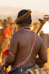 Man in traditional attire - Reed Dance in Swaziland, 2007 - obrazy, fototapety, plakaty