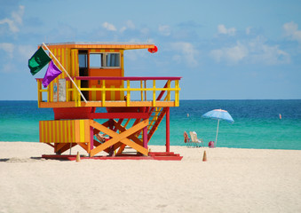 Lifeguard station on Miami Beach