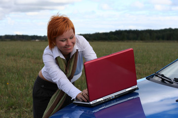 business woman and note book