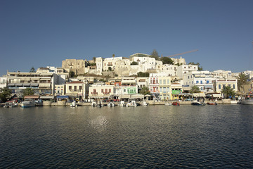 Fototapeta na wymiar Naxos Chora-Hafen