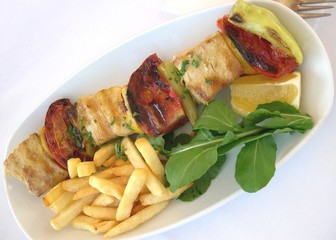Fisch gegrillt vom Spieß