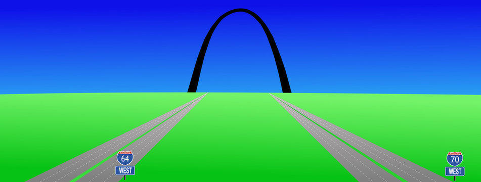 Interstates to Gateway Arch St Louis