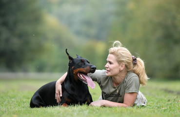 Dog and girl