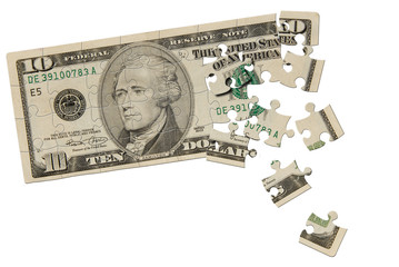 Ten dollar bill puzzle