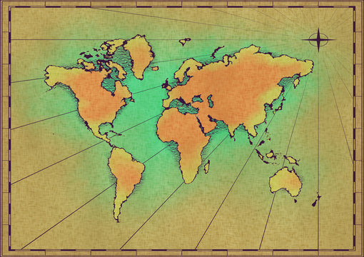 Fototapeta old world map