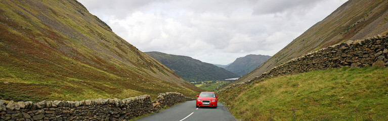Mountain driving panorama