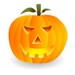 Jack-o-lantern. Halloween punpkin isolated over white background