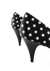 High heel polka shoes