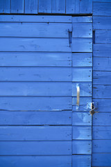 porte bleue en planches