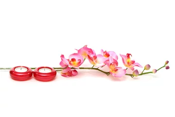 Foto op Canvas Spa candles and orchid © MaxFX