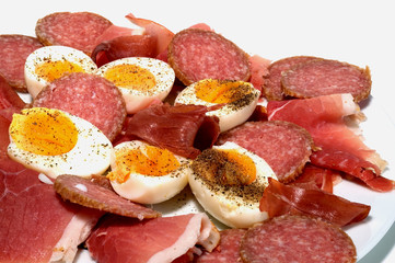 Schinken- und Wurstplatte