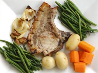 Pork chop with vegetables