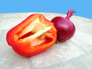 Red Pepper and Red Onion