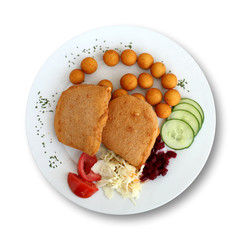 Fried Cheese Isolated on White