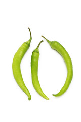 Green peppers isolated on the white background
