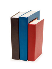 Three colourful books isolated on the white