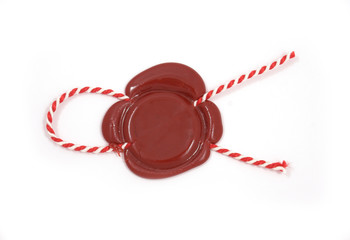 Empty wax seal with the cord