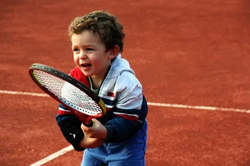 Deurstickers tennis boy © Snezana Skundric