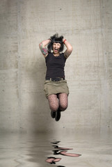 Obraz na płótnie Canvas jumping woman