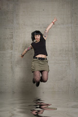 Fototapeta na wymiar jumping woman