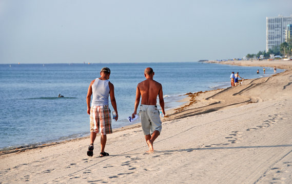 Gay Couple On A Florida Beach