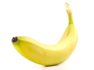 Banane freigestellt auf Weiß - einzeln - obrazy, fototapety, plakaty