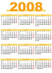 Kalender 2008 orange Hochformat