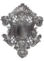 Silver heraldic shield