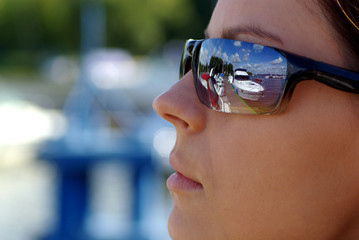 luxury yacht in the sunglasses
